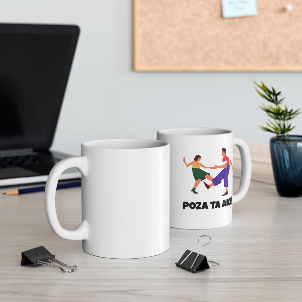 Cana ceramica personalizata cu poza ta, 330 ml, alba — varianta 3