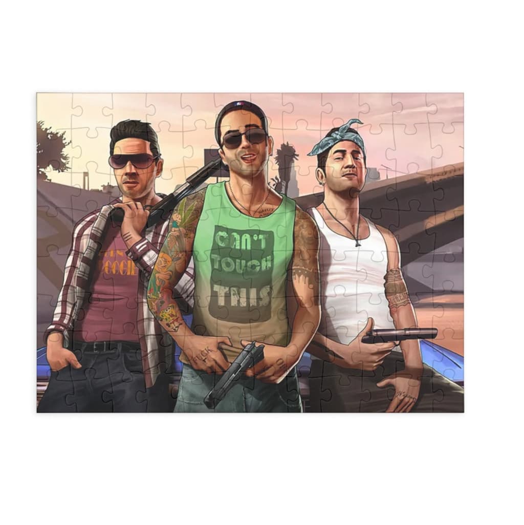 Puzzle 80 piese, 20 x 15 cm, personaje GTA, model 1