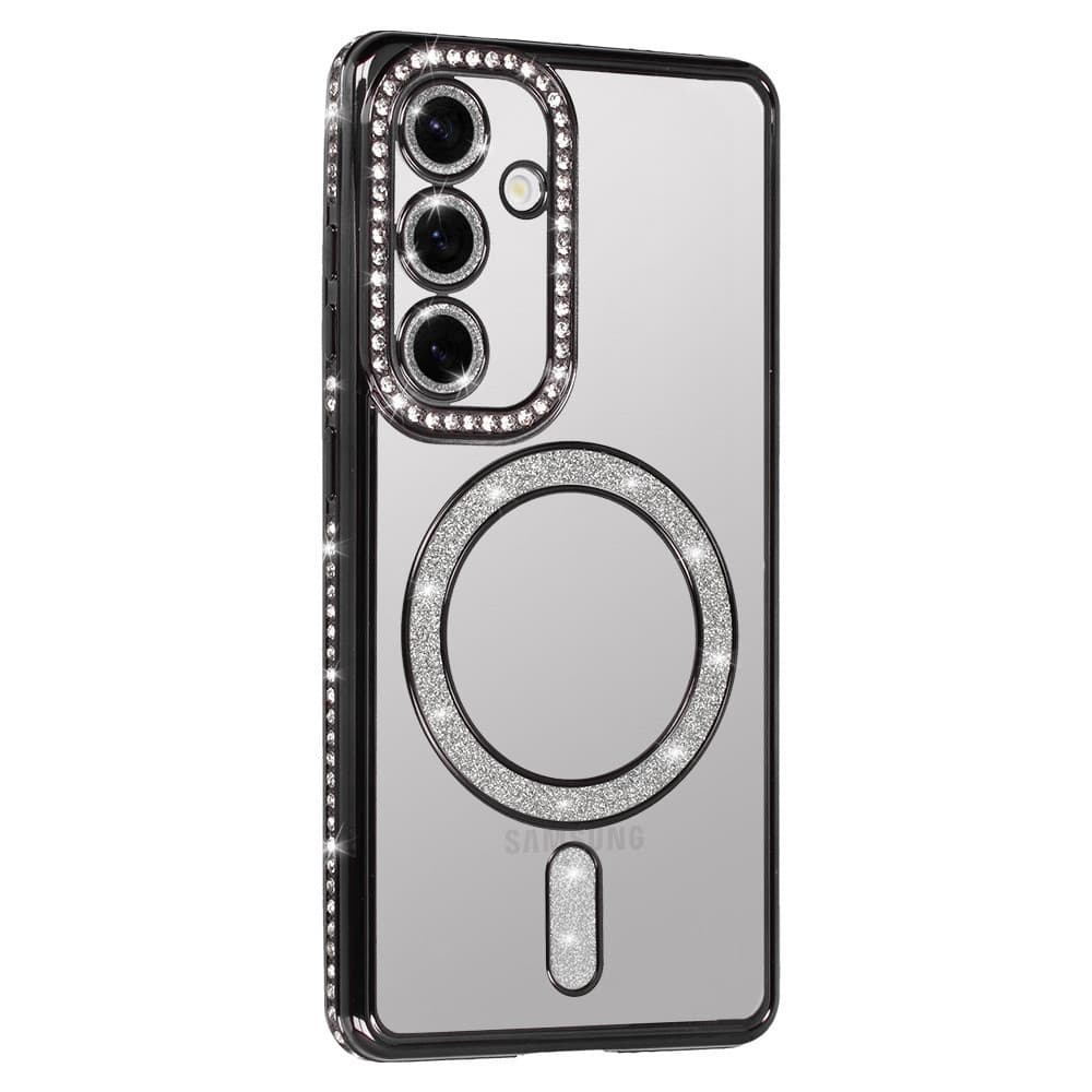 Husa Apple iPhone 17 Air, Electroplating Bling Magsafe, protectie camera, margini negre