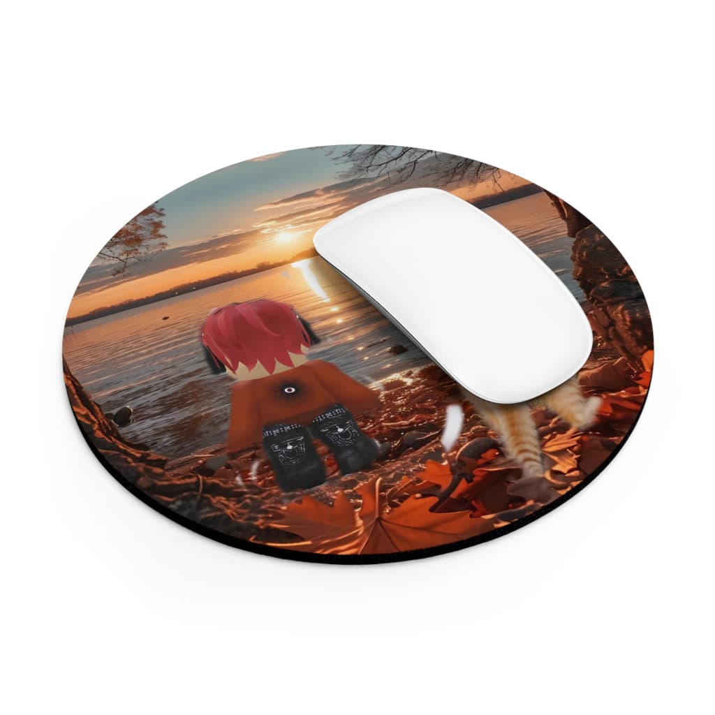 Mousepad Lucas Roblox si pisica, rotund, diametru 20 cm — varianta 3