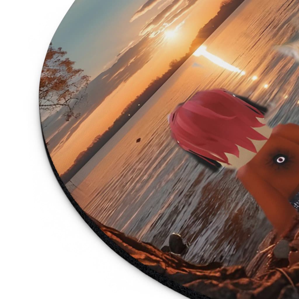 Mousepad Lucas Roblox si pisica, rotund, diametru 20 cm — varianta 4