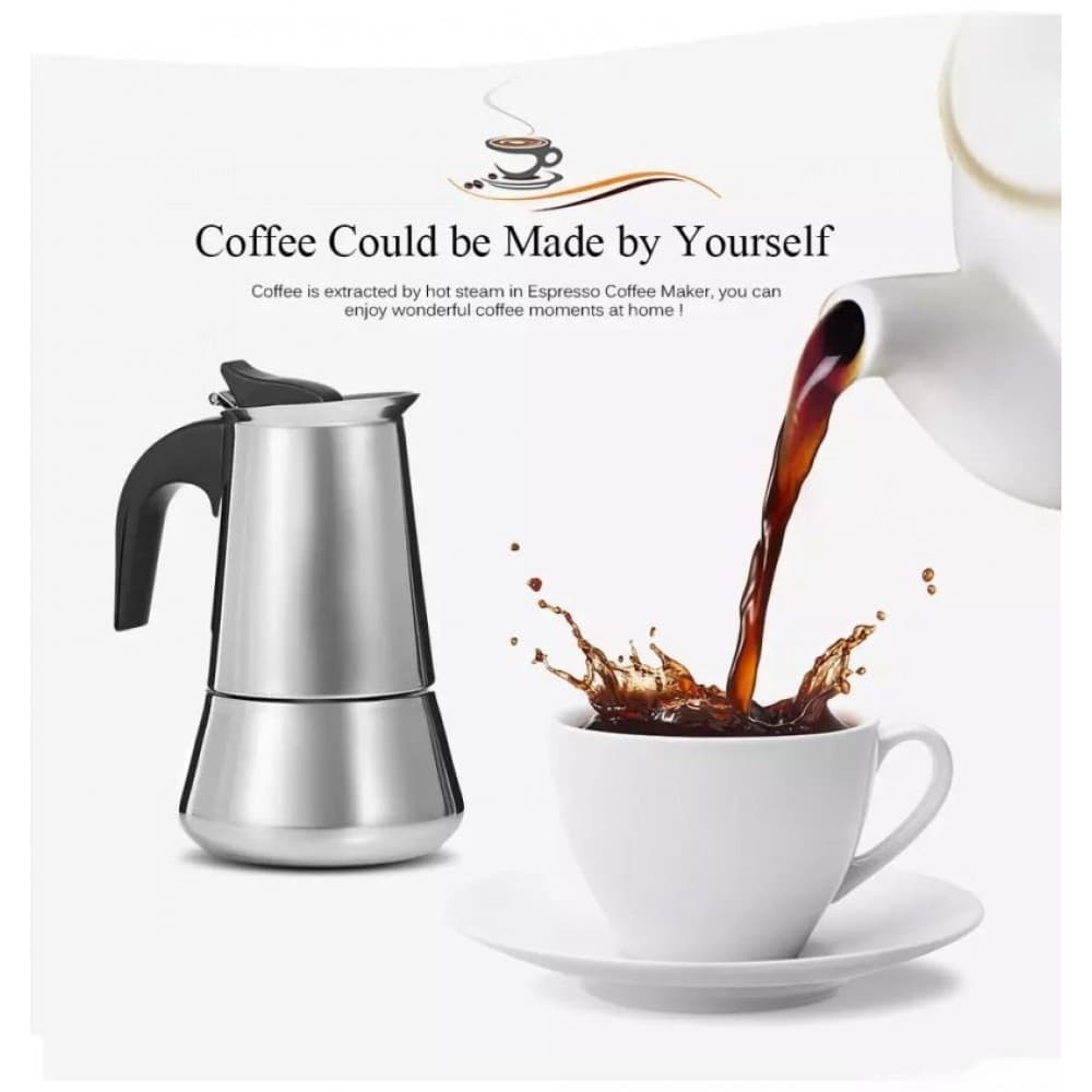 Cafetiera, espresso maker, otel inoxidabil, 300 ml, 6 cesti — varianta 3
