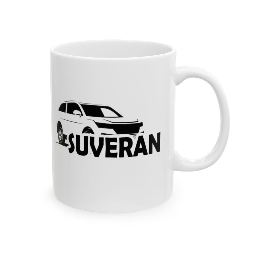 Cana ceramica personalizata, mesaj "Suveran", 330 ml, alba