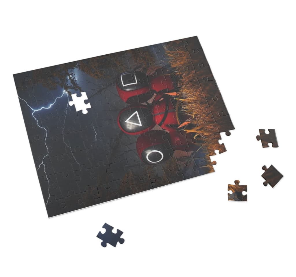 Puzzle 80 piese, 20 x 15 cm, personaje Squid Game, model 4 — varianta 2