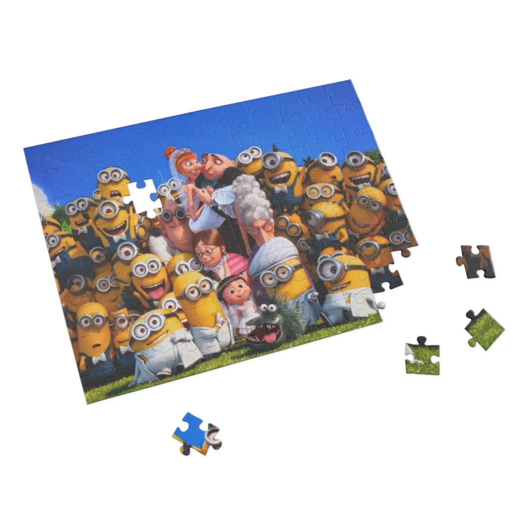 Puzzle 80 piese, 20 x 15 cm, personaje Minions, model 5 — varianta 2