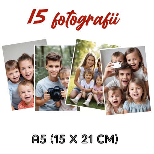 Set 15 fotografii cu imaginea ta, A5 (15 x 21 cm)