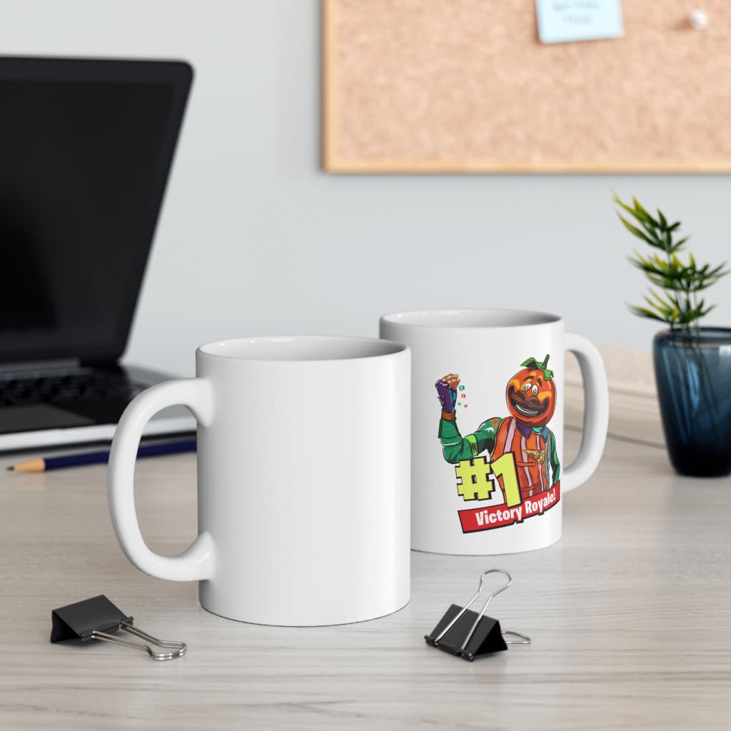 Cana ceramica personalizata, design Victory Royale, 330 ml, alba — varianta 4