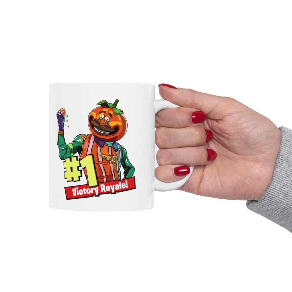 Cana ceramica personalizata, design Victory Royale, 330 ml, alba — varianta 5