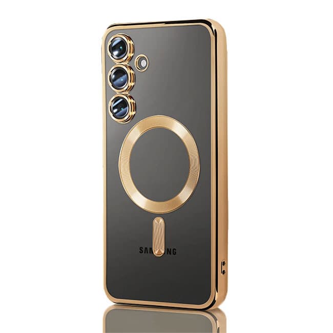 Husa Samsung Galaxy A17, Electroplating Magsafe TPU, protectie camera, aurie