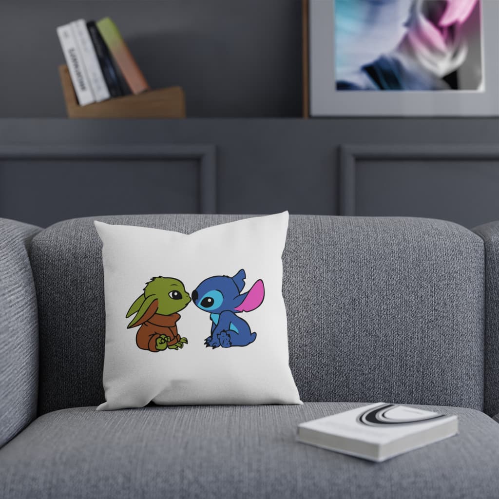 Perna decorativa personalizata, 40 x 40 cm, alba, mata, husa detasabila, model 1 — varianta 4