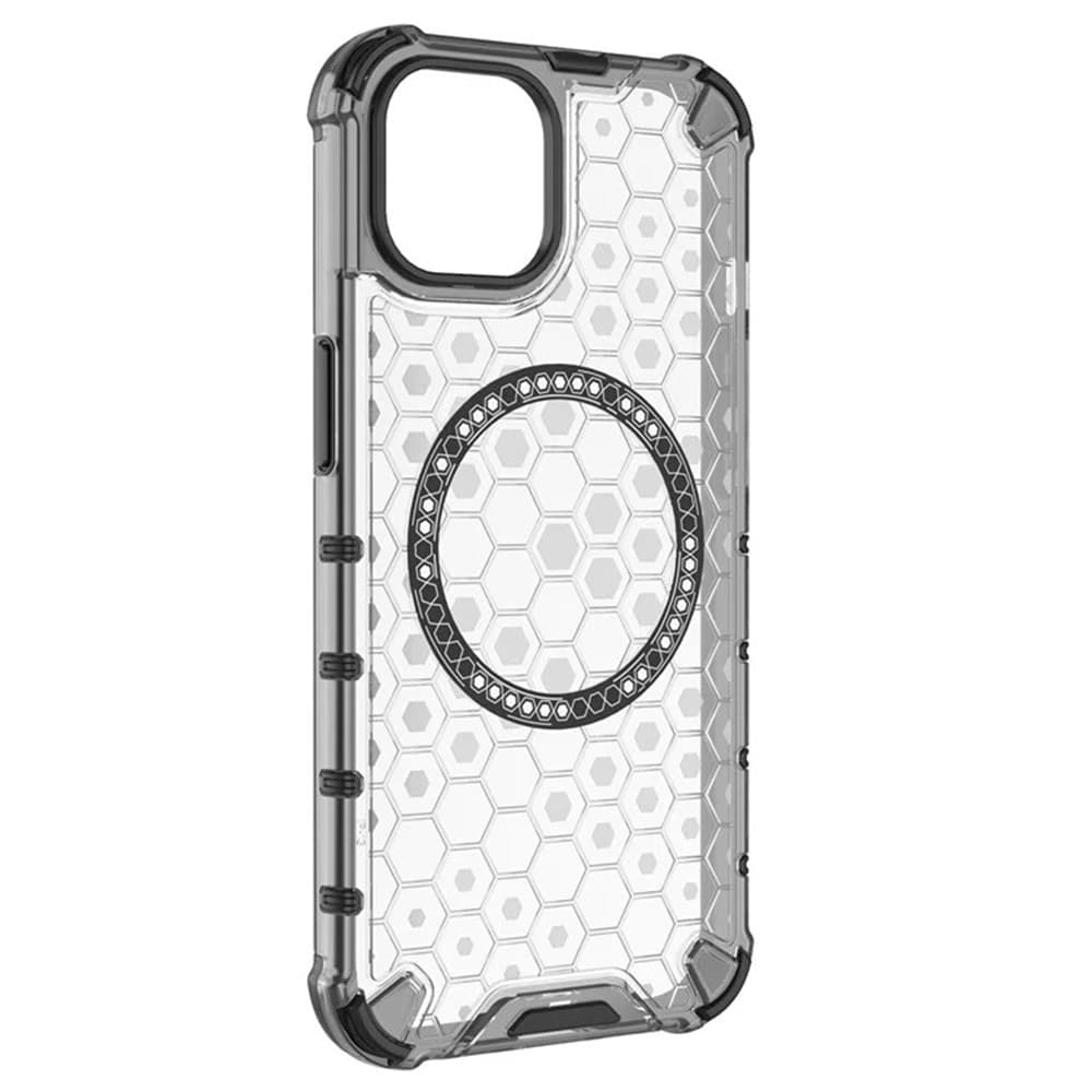 Husa protectie iPhone 16 Pro Max, Honeycomb Magsafe, colturi ranforsate, alb