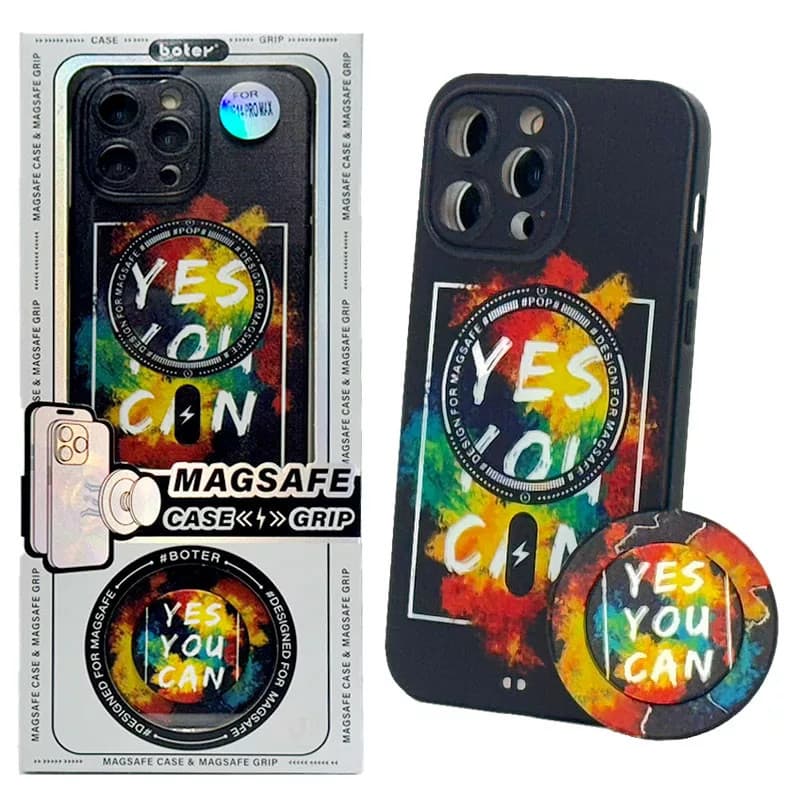 Husa Apple iPhone 13, Boter Magsafe + MagPopsocket, Yes You Can