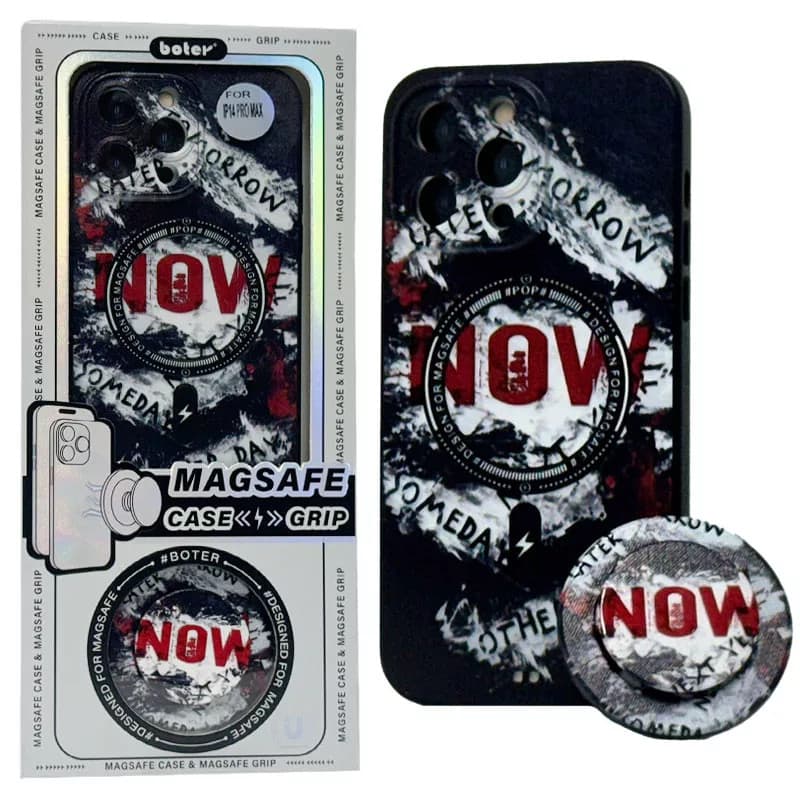 Husa Apple iPhone 13, Boter Magsafe + MagPopsocket, NOW