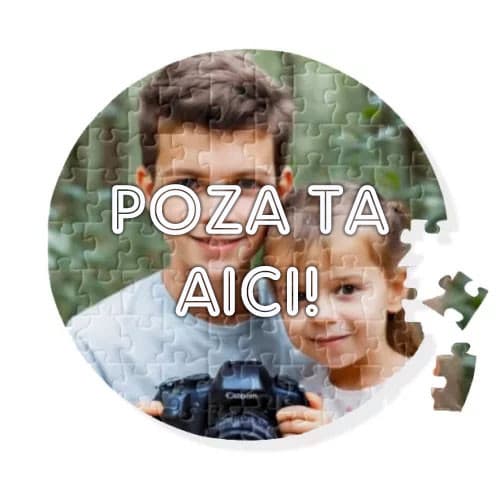 Puzzle personalizat cu poza ta, rotund, 20 cm, 42 piese — varianta 2