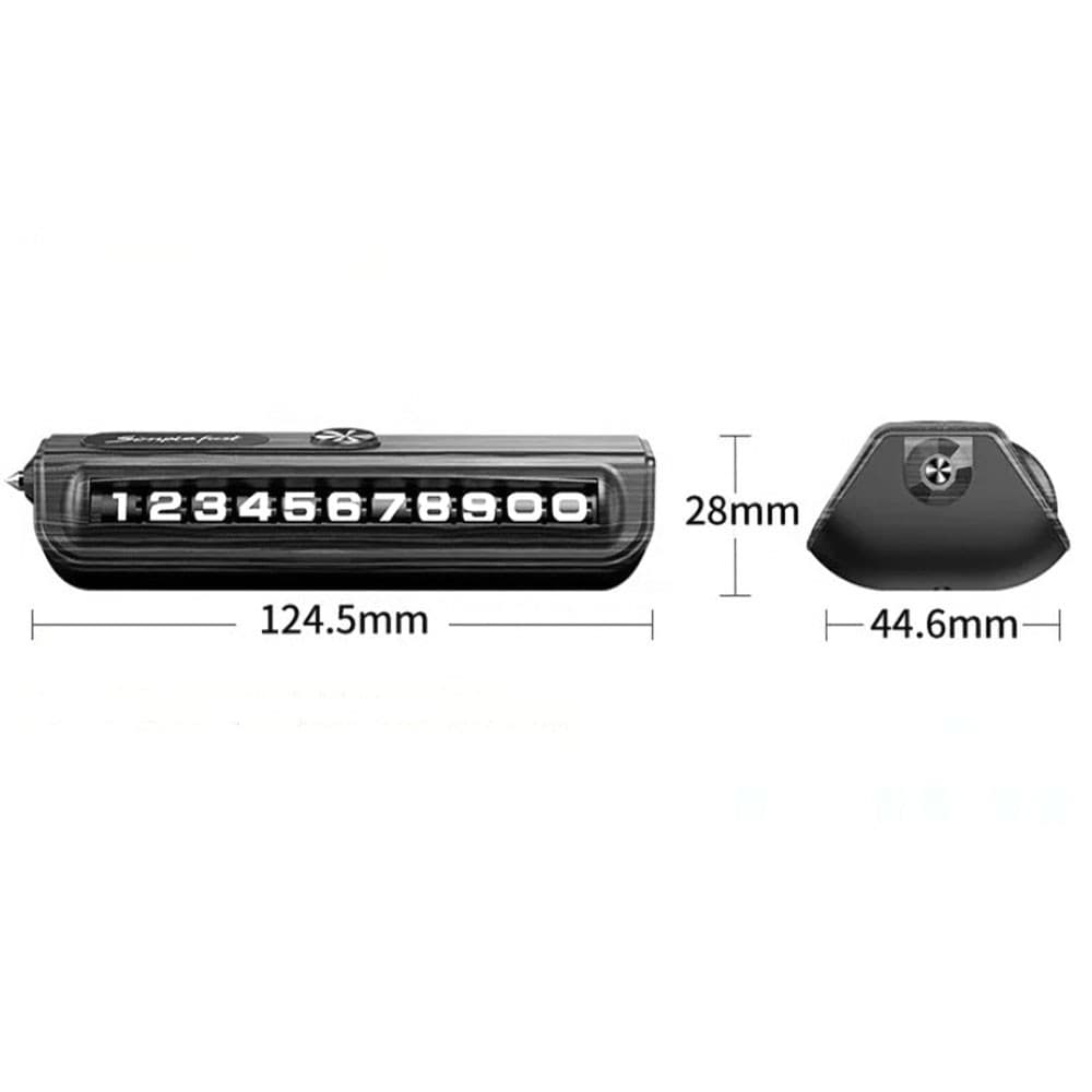 Afișaj număr telefon auto, functie ciocan de urgenta, imitatie carbon, negru — varianta 3