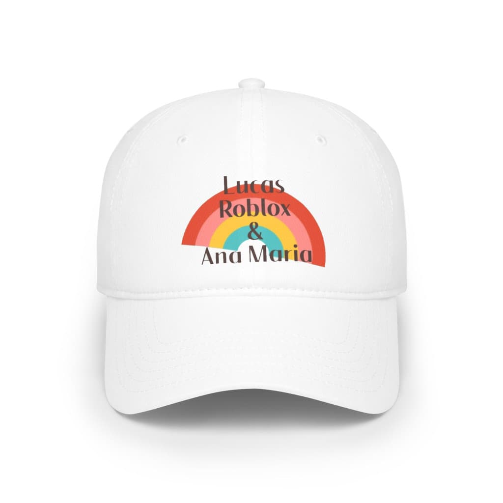 Sapca alba personalizata logo Ana si Lucas — varianta 2
