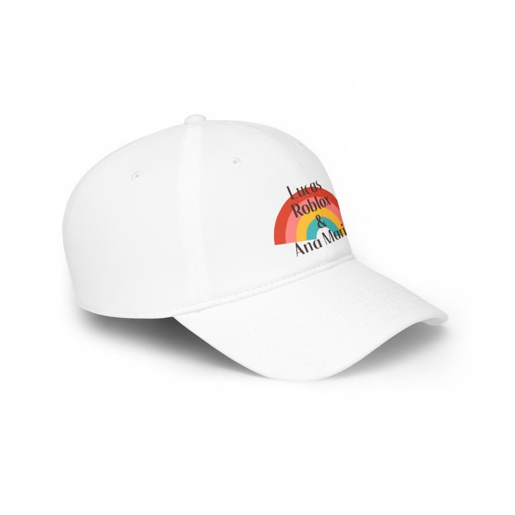 Sapca alba personalizata logo Ana si Lucas — varianta 3
