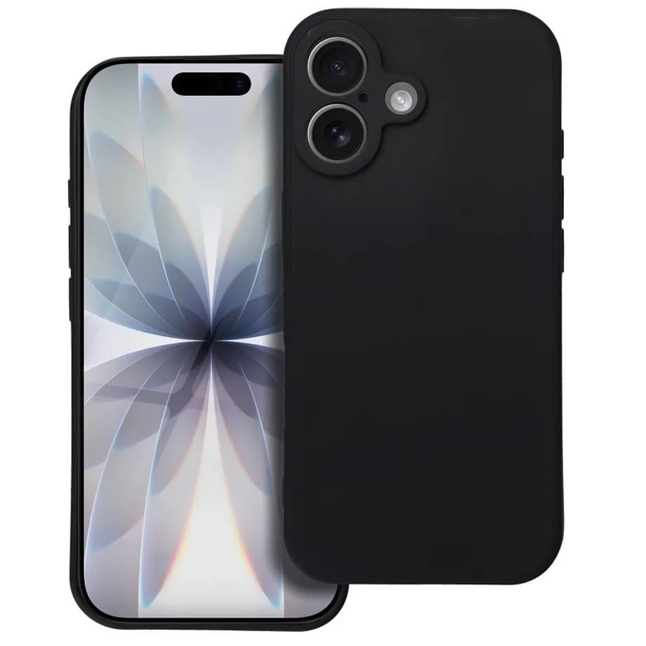 Husa Apple iPhone 17, Luxury Silicone, catifea in interior, protectie camere, neagra