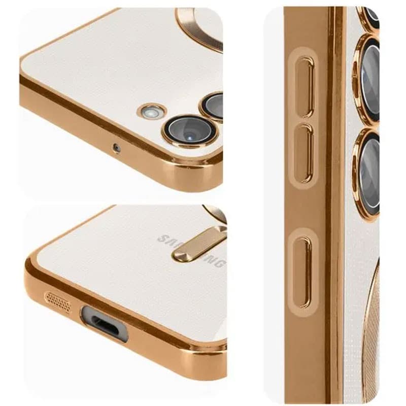 Husa Samsung Galaxy A17, Electroplating Magsafe TPU, protectie camera, margini albastre — varianta 3