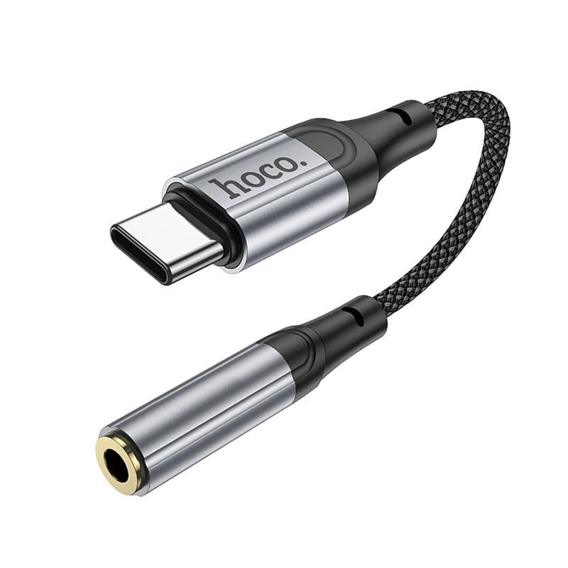 Cablu adaptor Type-C / USB-C Hoco LS36, audio, 12 cm, negru — varianta 2