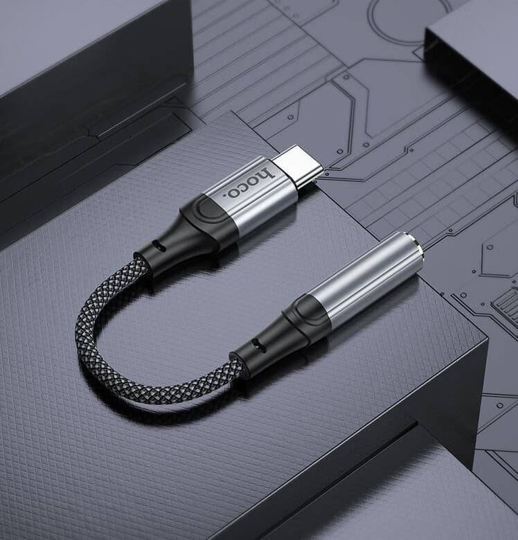 Cablu adaptor Type-C / USB-C Hoco LS36, audio, 12 cm, negru — varianta 4