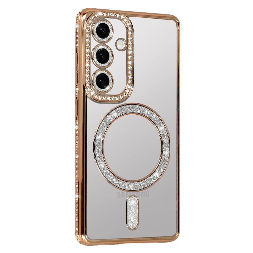 Husa Apple iPhone 17, Electroplating Bling Magsafe, protectie camera, aurie