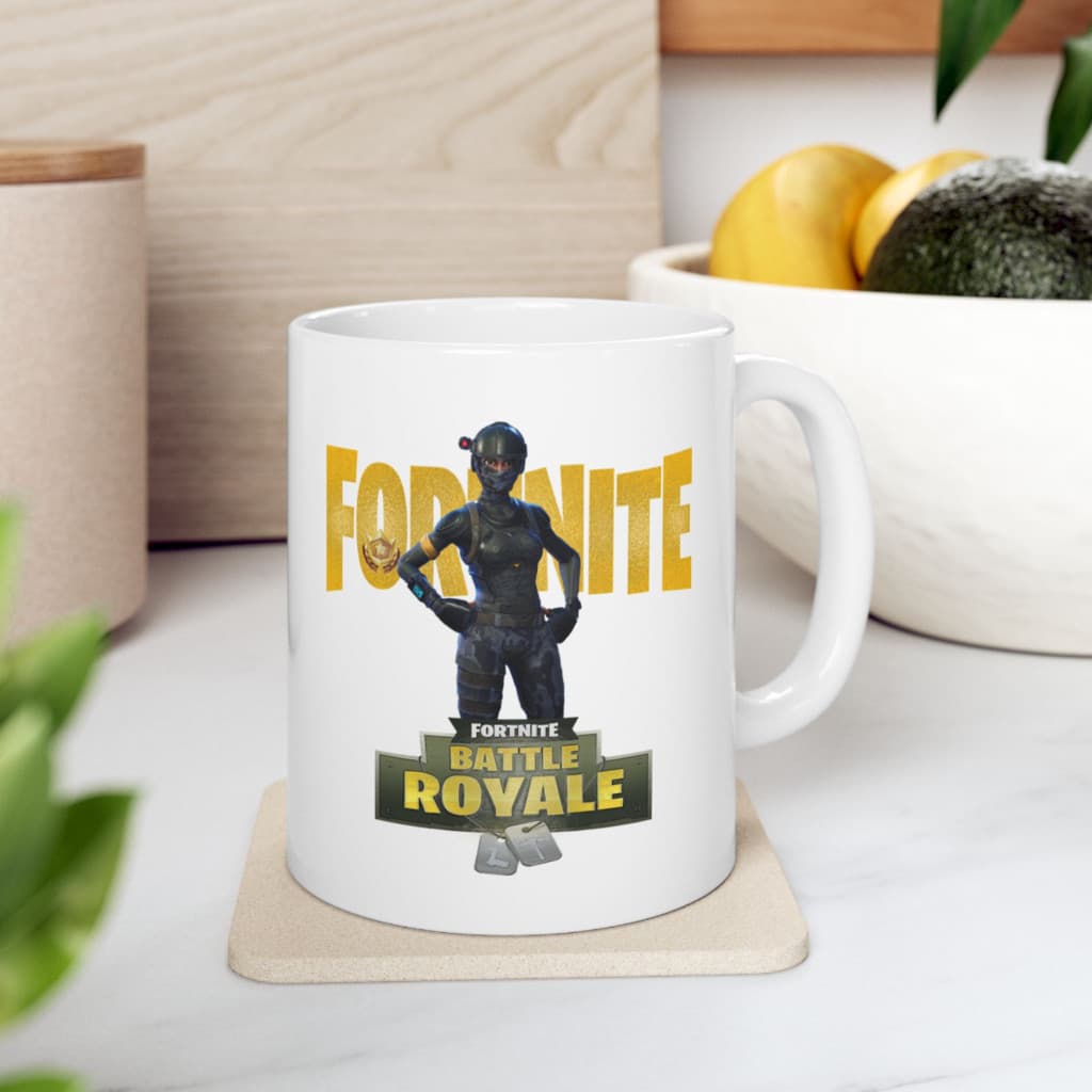 Cana ceramica personalizata, design Battle Royale, 330 ml, alba — varianta 2