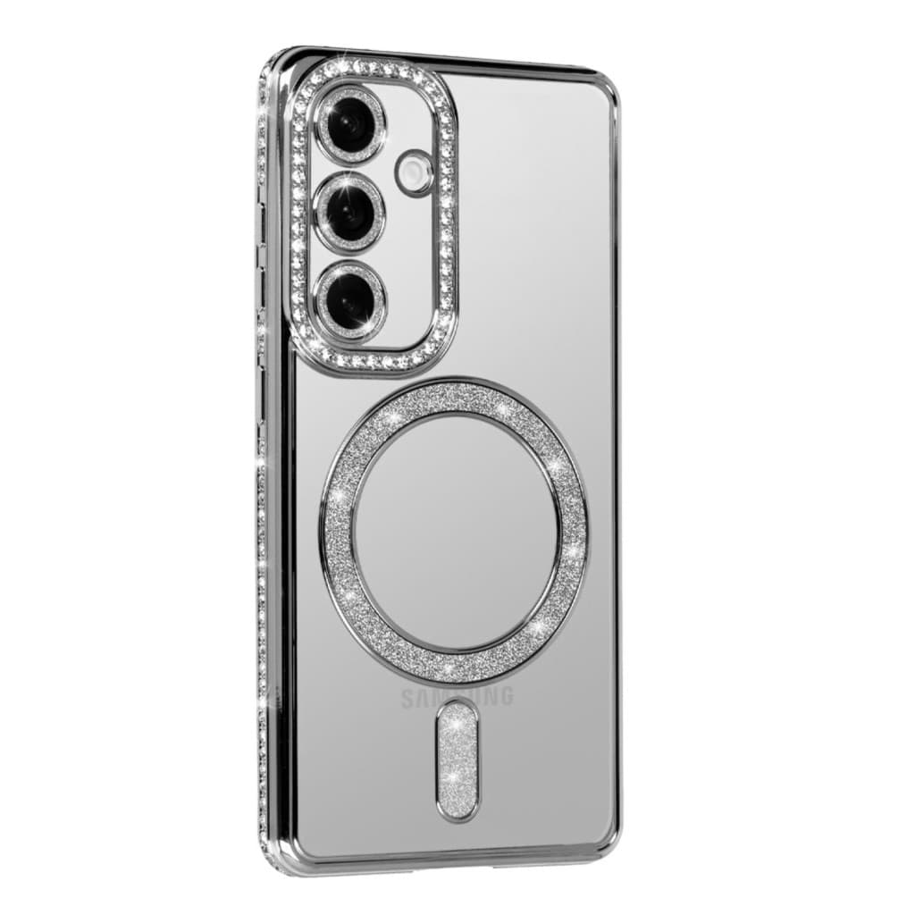 Husa Apple iPhone 17 Air, Electroplating Bling Magsafe, protectie camera, argintie