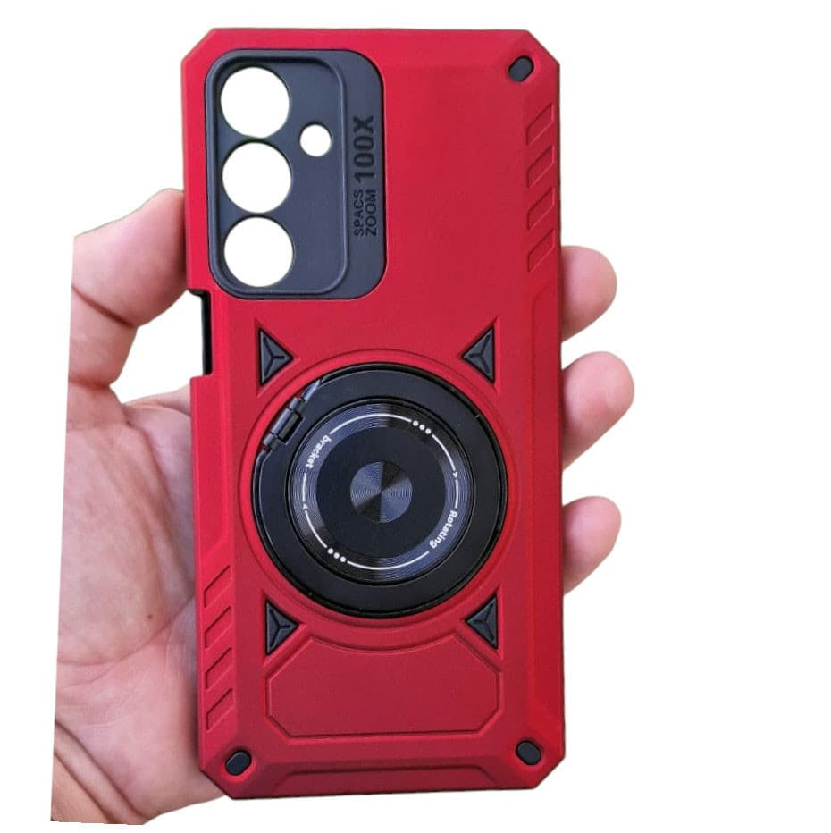 Husa Samsung Galaxy A13 5G / Galaxy A04s, Rotating Bracket, protectie camera, prindere magnetica, rosie