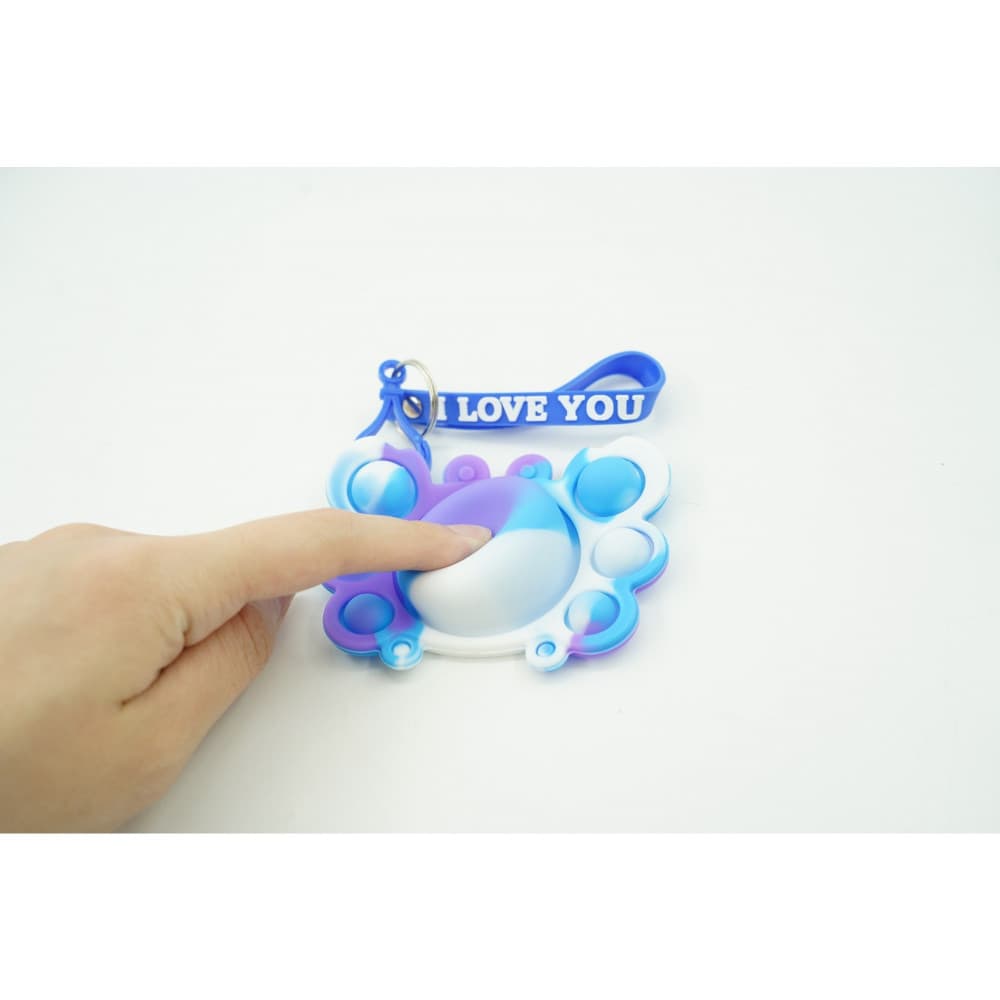 Jucarie senzoriala antistres, tip Pop-It!, cu breloc, model Crab, multicolor — varianta 5