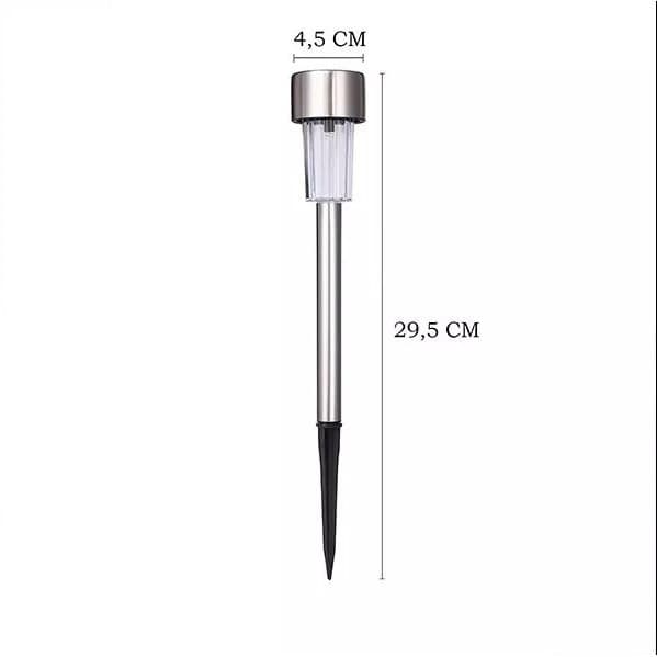 Lampa solara LED de exterior pentru gradina, dispersor normal, 0.06W, Inox, 29 cm — varianta 2