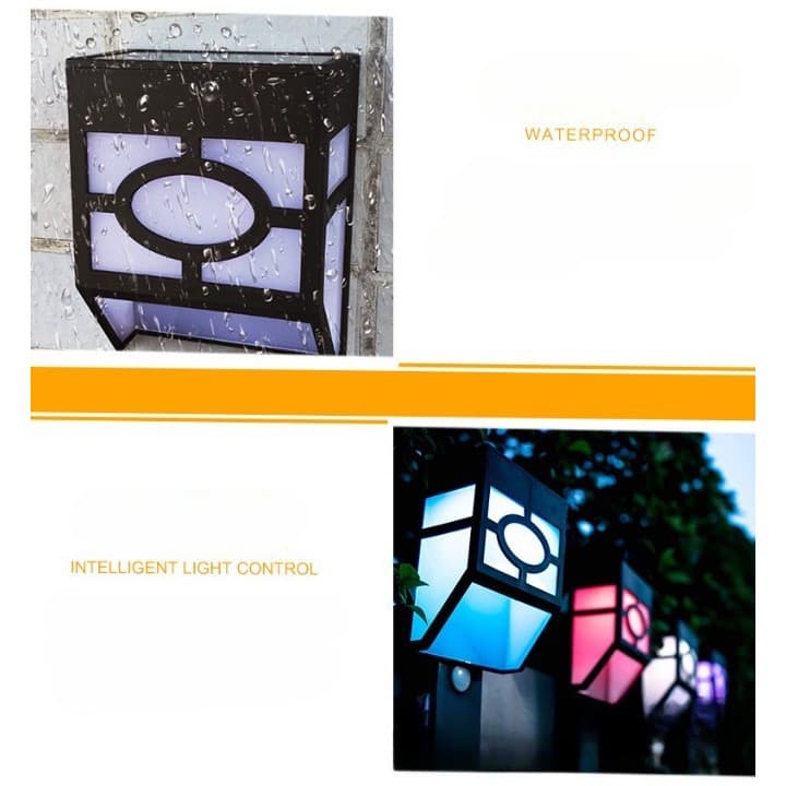 Lampa solara cu senzor Geometric, IP65, Lumina colorata — varianta 3