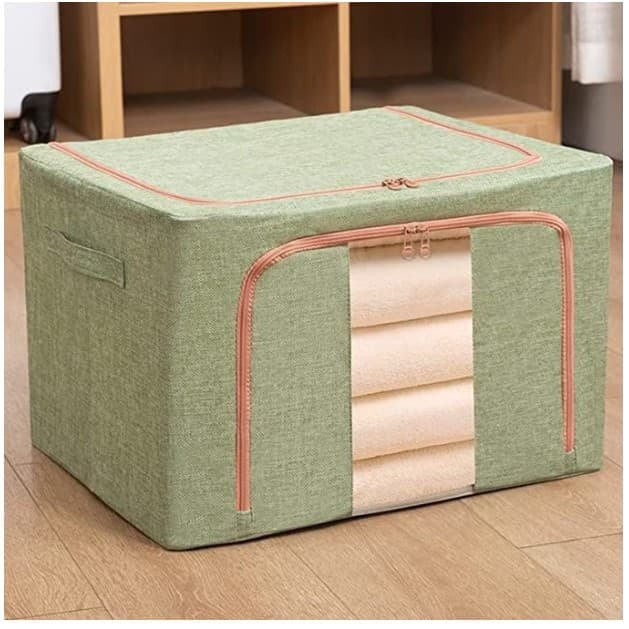 Cutie de depozitare pliabila cu fermoar, 100 litri, material textil, 60 X 42 X 40 cm, verde — varianta 4