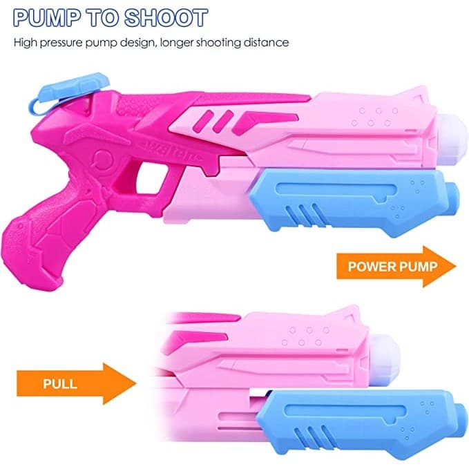 Jucarie pistol cu apa, plastic, rezervor 300 ml, 6 ani+, roz ciclam — varianta 2