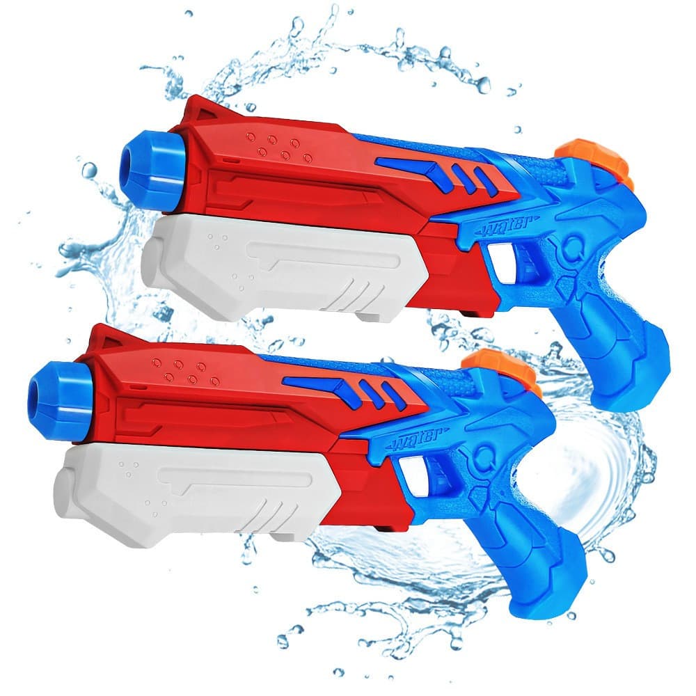 Jucarie pistol cu apa, plastic, rezervor 300 ml, 6 ani+, albastru/rosu — varianta 4