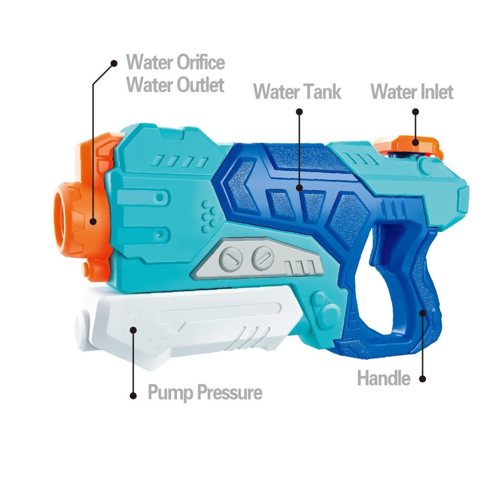 Jucarie pistol cu apa, plastic, rezervor 500 ml, 6 ani+, albastru — varianta 2