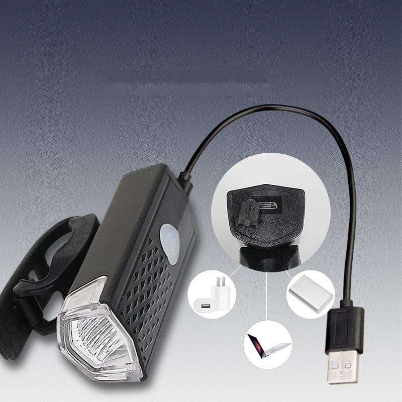 Far cu LED proiector pentru bicicleta/trotineta, reincarcabil, cablu USB inclus, negru — varianta 4