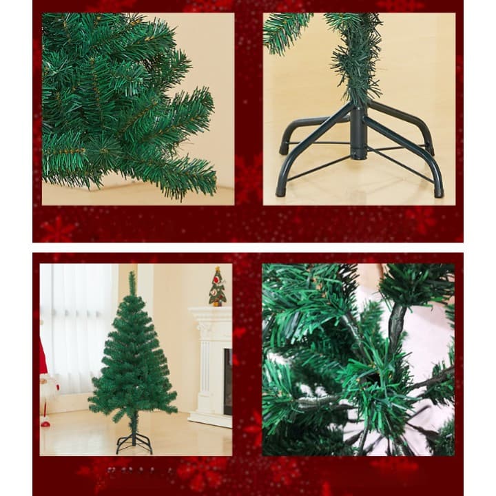 Brad artificial de Craciun, 120 cm, 240 ramuri/varfuri, plastic, interior/exterior, verde, suport inclus — varianta 4