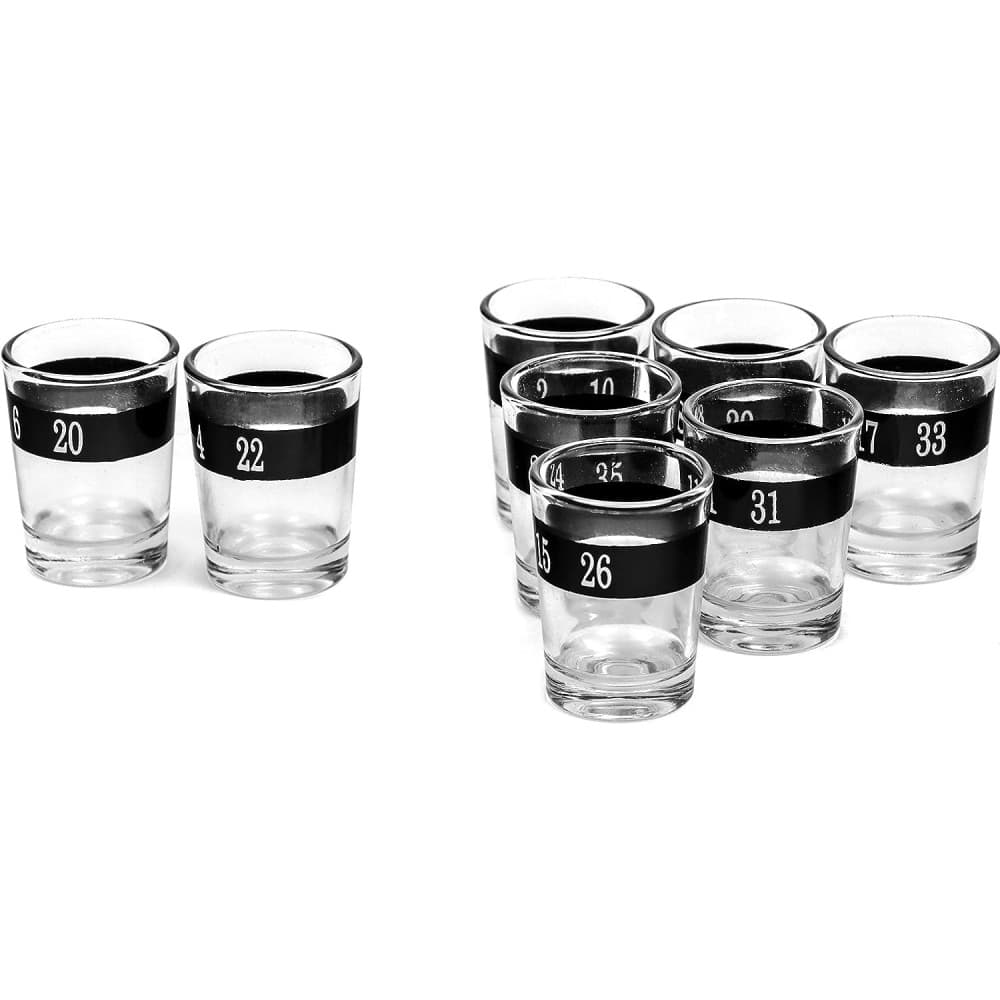 Joc de Baut Ruleta cu Pahare de Shot, 30 cm, Rosu/Negru — varianta 3