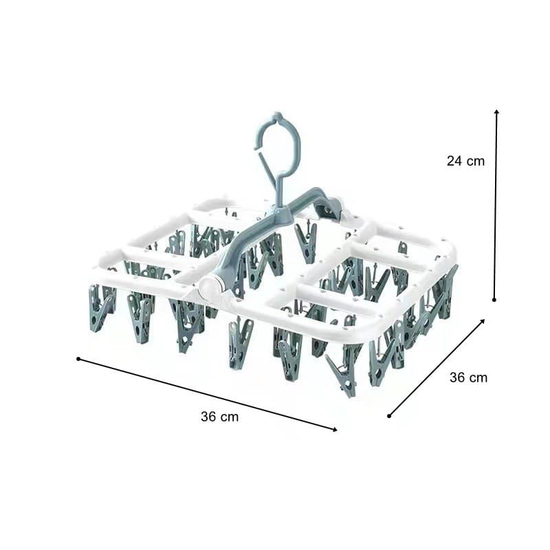 Uscator de Rufe Suspendat, 40 carlige, multifunctional, 36 x 24 cm, alb/albastru — varianta 2