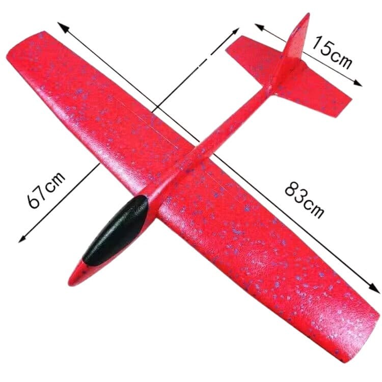 Avion planor din polistiren, dimensiune XXL (84 cm), rosu — varianta 2