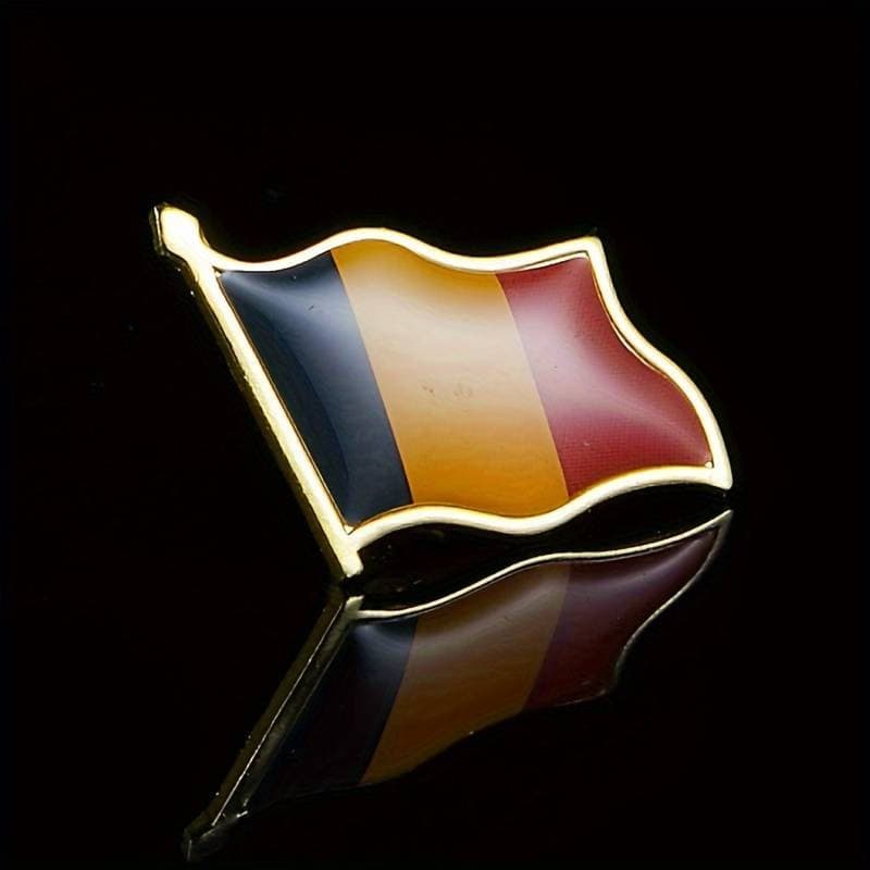Insigna metalica "Romania", 20 x 20 mm, design steag — varianta 4