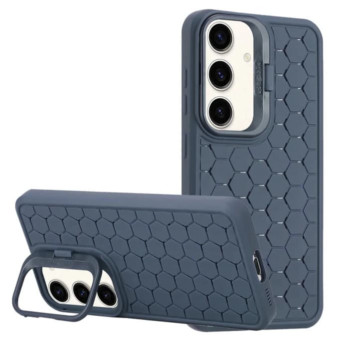 Husa Samsung Galaxy S23+ (S23 Plus), HoneyComb Bracket, functie stand, albastru inchis