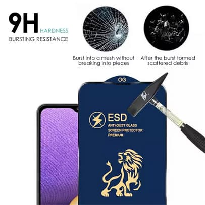 Folie Samsung Galaxy A55, ESD Super HD Glass, Anti-static, margini negre — varianta 2