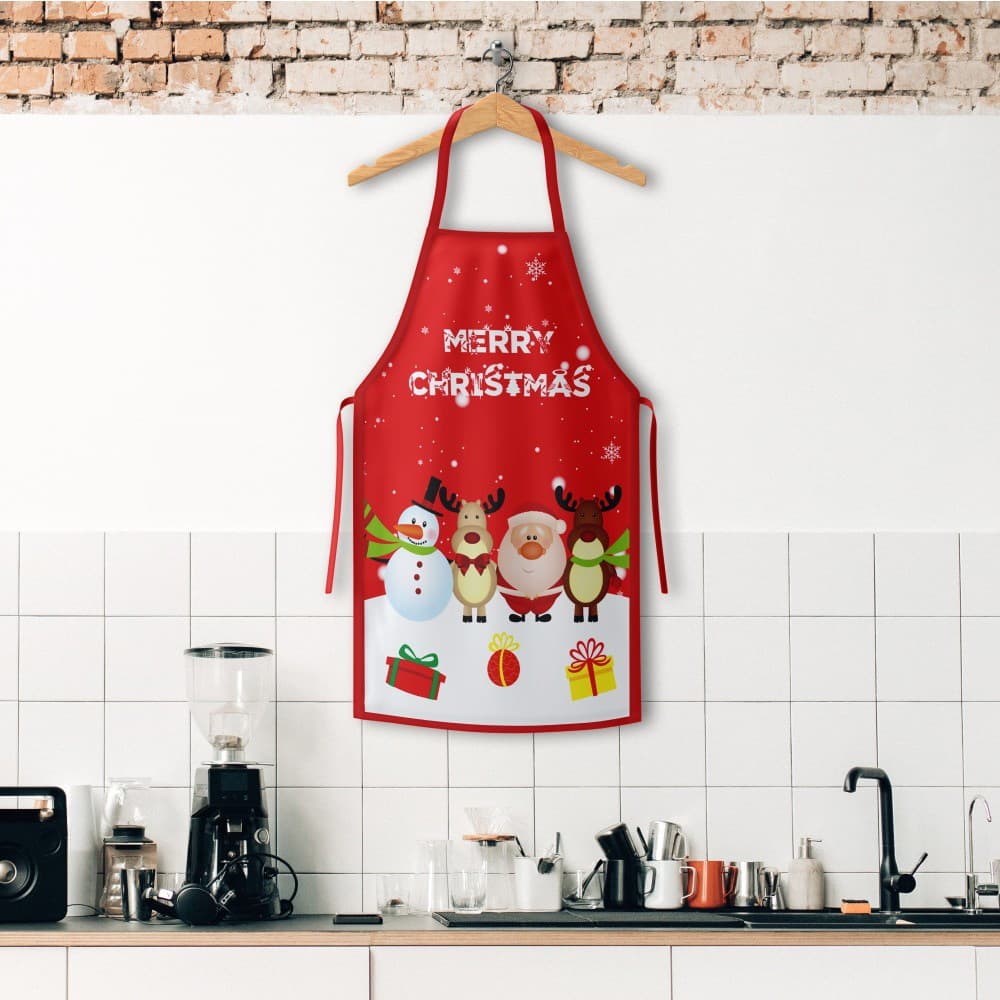 Sort de bucatarie decorativ, tema Craciun, 50 x 70 cm, model Merry Christmas — varianta 2
