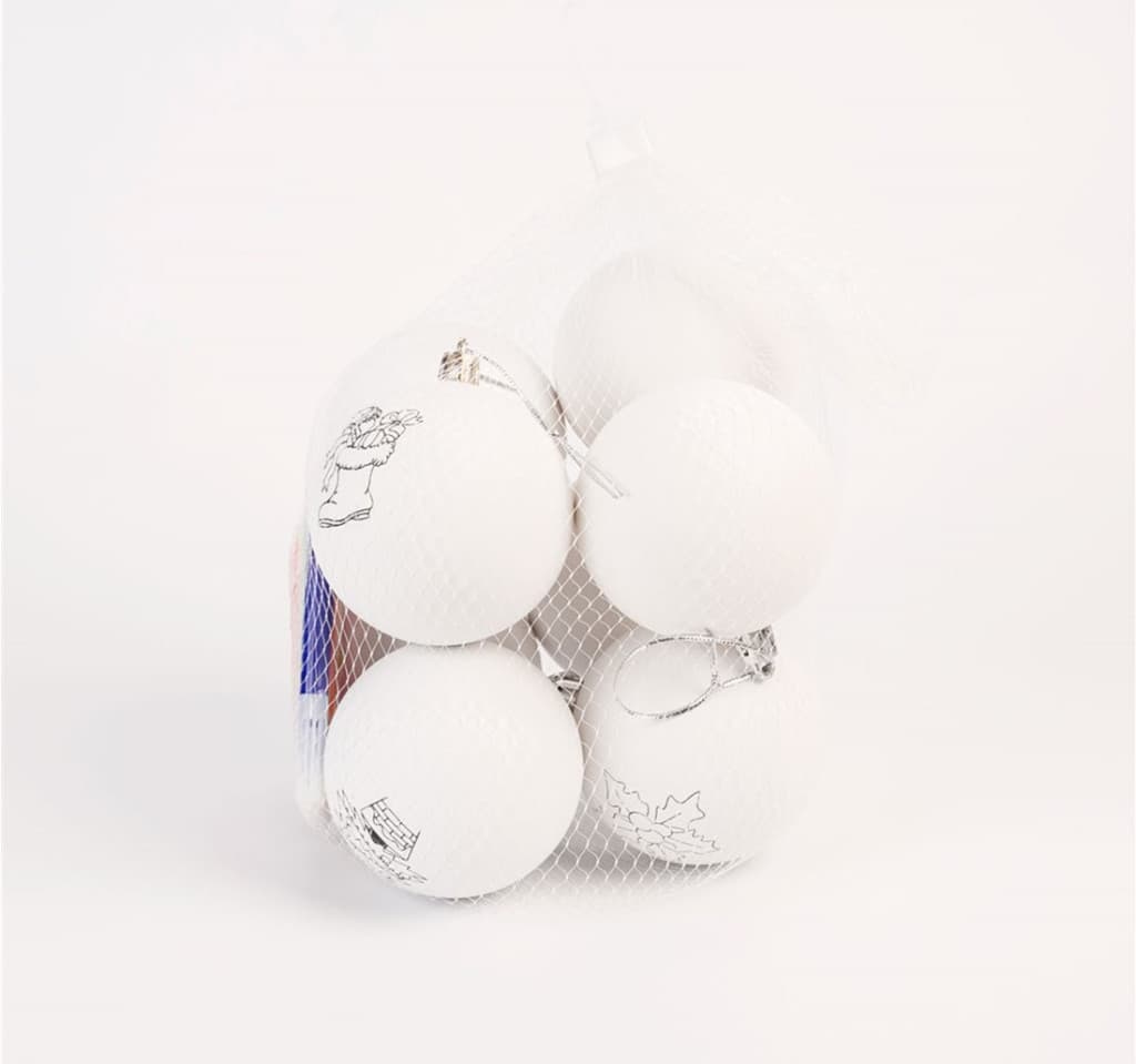 Set 8 globuri de brad de colorat pentru copii — varianta 3