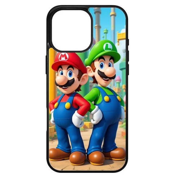 Husa protectie Apple iPhone 16 Pro Max, Colorful Aluminium TPU, design Mario si Luigi