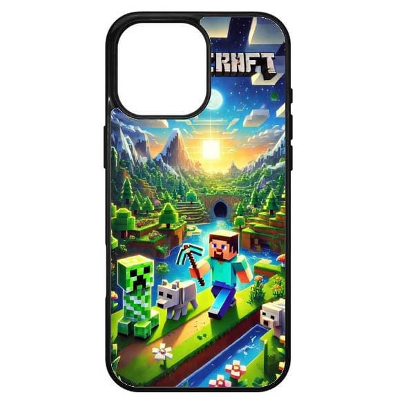 Husa protectie Apple iPhone 16 Pro Max, Colorful Aluminium TPU, design Minecraft 1