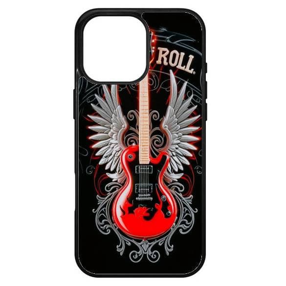 Husa protectie Apple iPhone 16 Pro Max, Colorful Aluminium TPU, design Rock and Roll Guitar