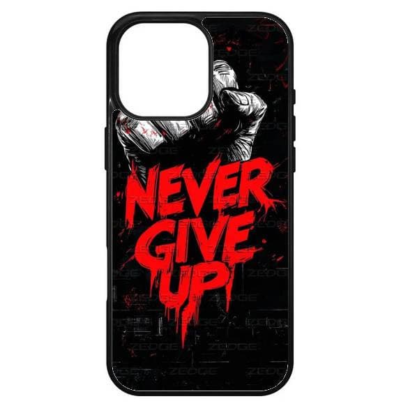 Husa protectie Apple iPhone 16 Pro Max, Colorful Aluminium TPU, mesaj Never Give Up